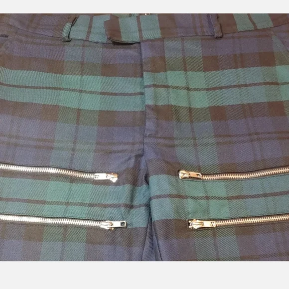 Boohoo Man Skinny Tartan Tailor Trousers Pants Ankle Zip Men 32 Hertiage Plaid - Picture 10 of 15